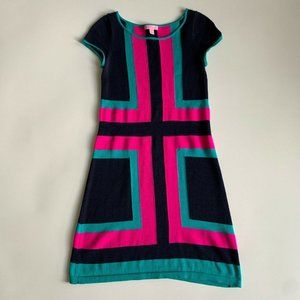 Lilly Pulitzer Isabella Sweater Dress Colorblock Mod Short Sleeve Size XS